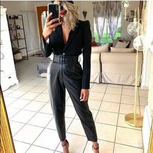 Zara faux leather belted pants (final price)